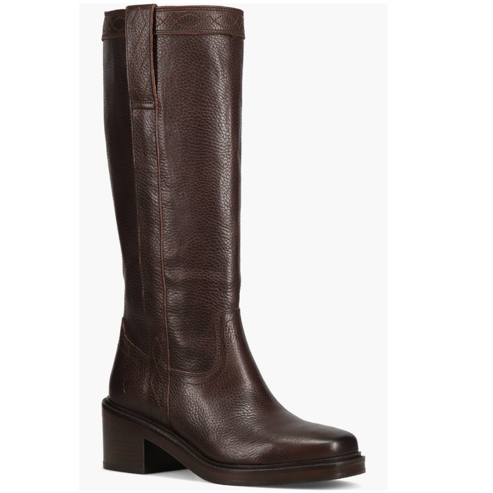 NOT FOR SALE Frye Kate Block Heel Boot - Dark Brown (wide calf)